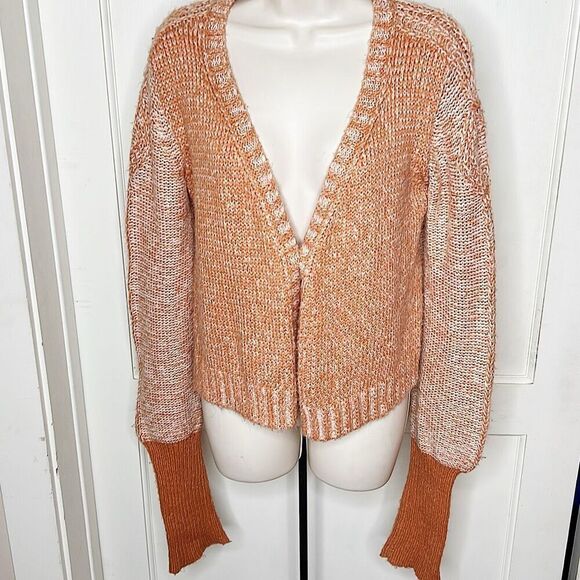 Wooden Ships Paola Buendia Mohair/Wool Cardigan Sweater Orange Sm/Med - Picture 1 of 6